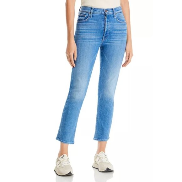 MOTHER The Tomcat High Rise Cropped Straight Leg Jeans in Layover Size 26